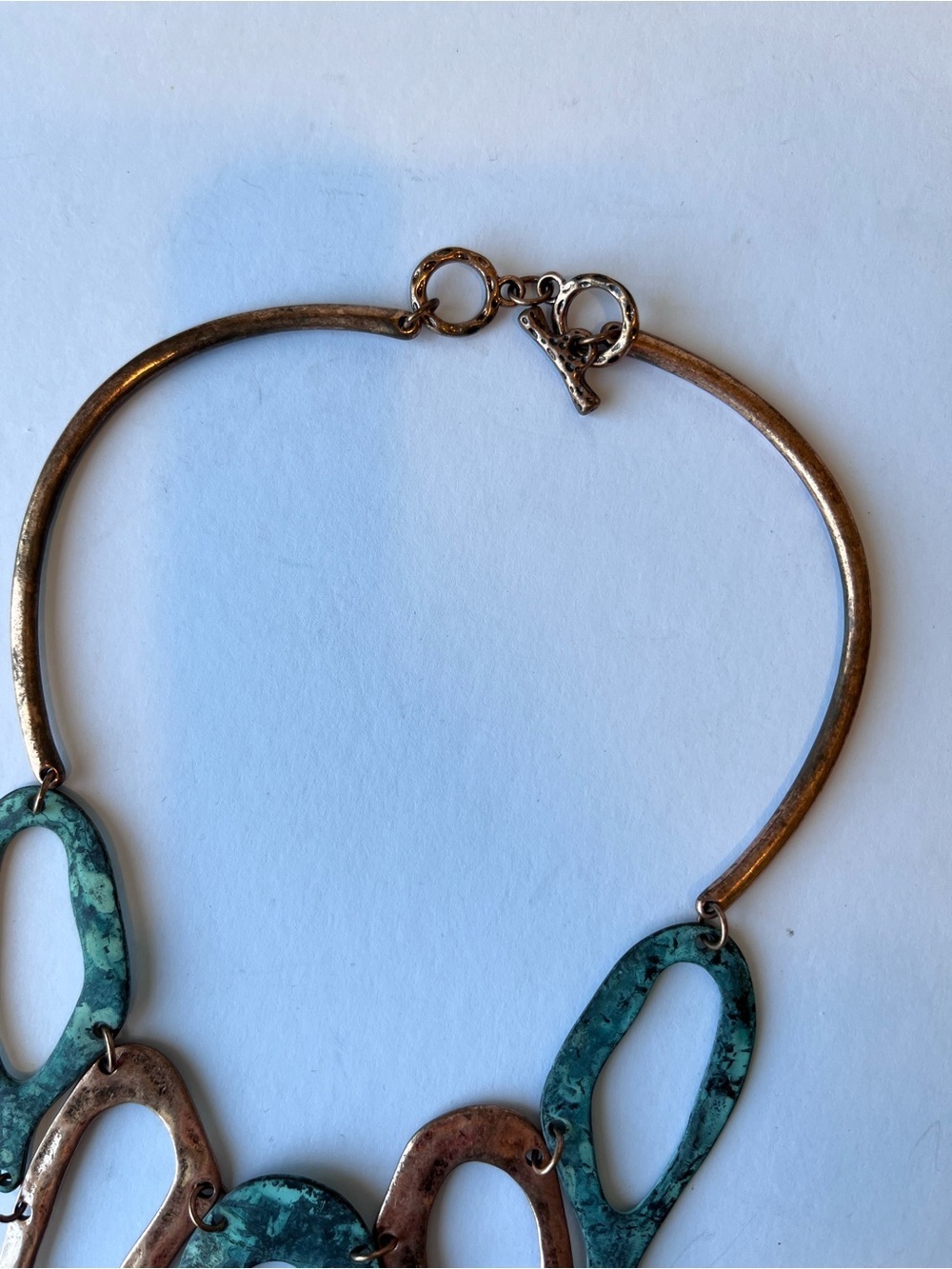 Copper or Brass Statement Necklace Brutalist Art to Wear - Picture 4 of 5